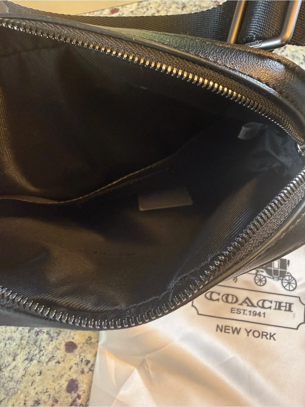 Men’s Black Signature Messenger Crossbody Bag